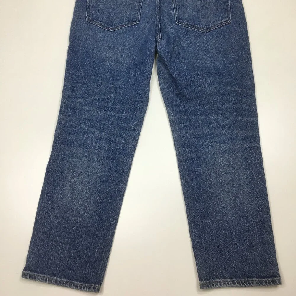 MADEWELL Petite Medium/Light Wash 5 Pocket Classic Straight Cropped Jeans - Picture 11 of 11